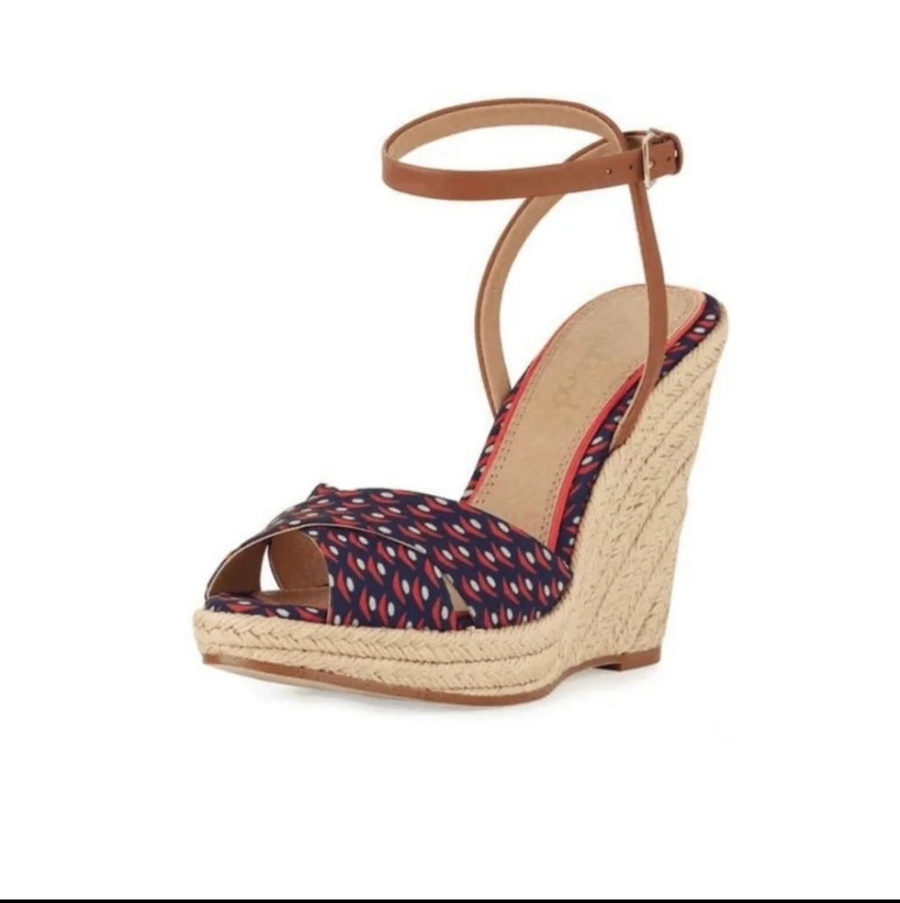 Splendid red white and blue fabric wedges